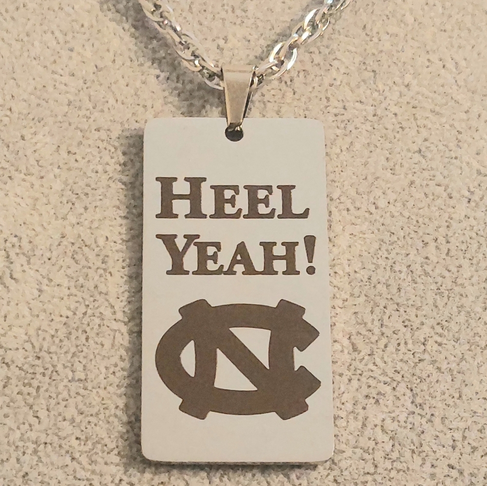 Stainless Steel 'Heel Yeah!' Pendant Necklace
